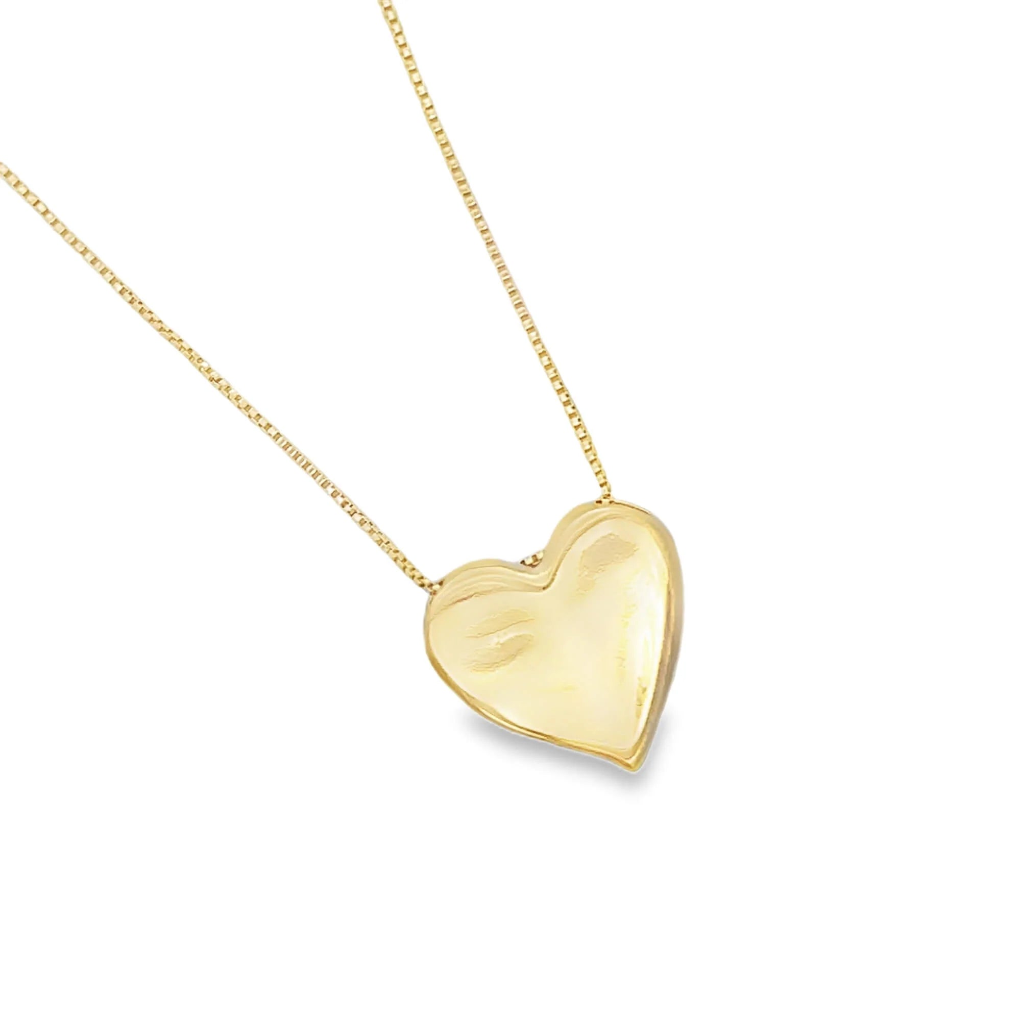 Minimal Heart Necklace – 18K Gold Filled Box Chain Jewelry
