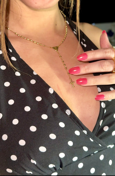 Layered Heart Crucifix Necklace set