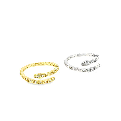 Minimalist snake gold ring worn on hand, 18K PVD non tarnish jewelry