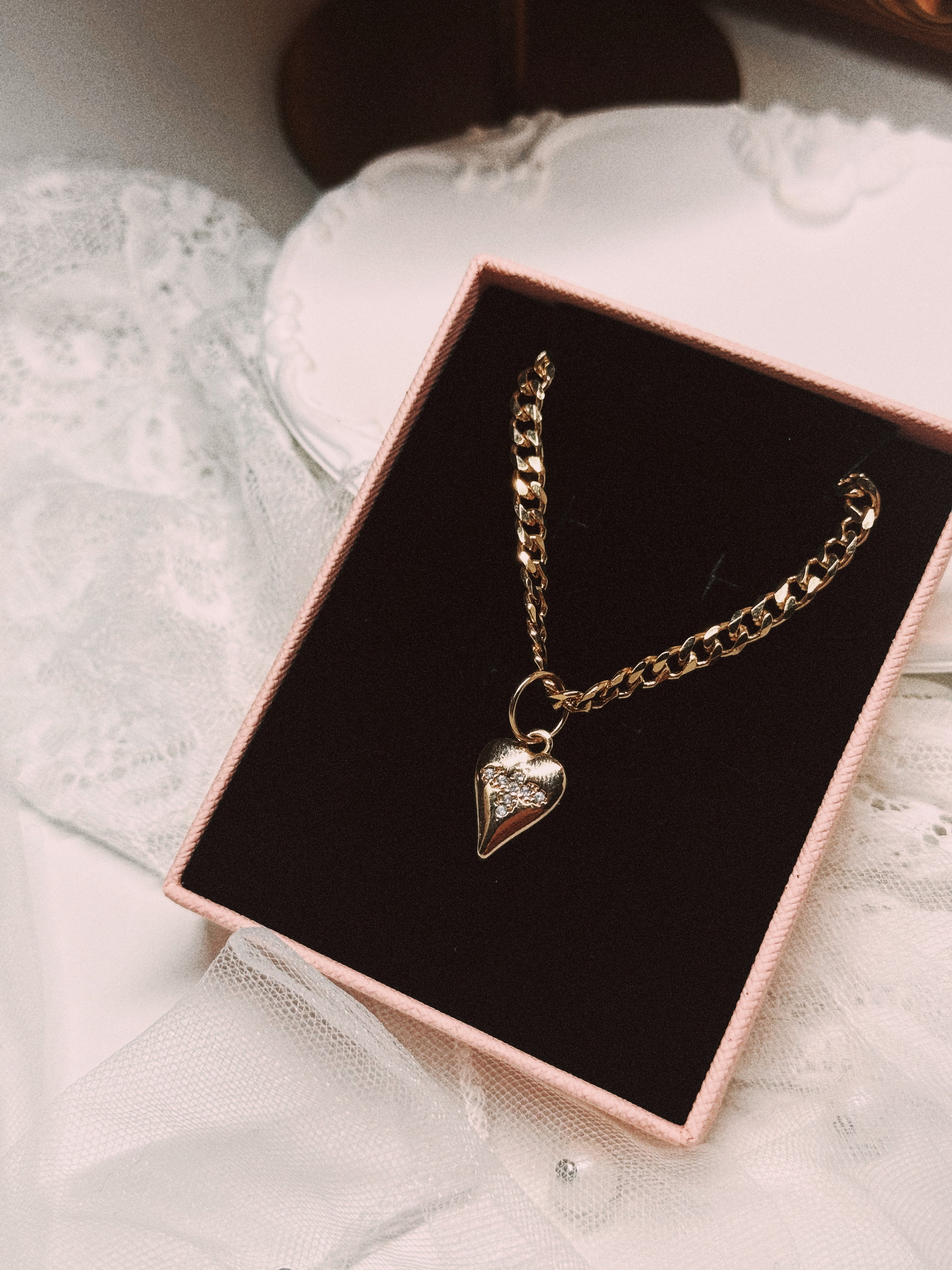Classic Heart Box Chain Necklace
