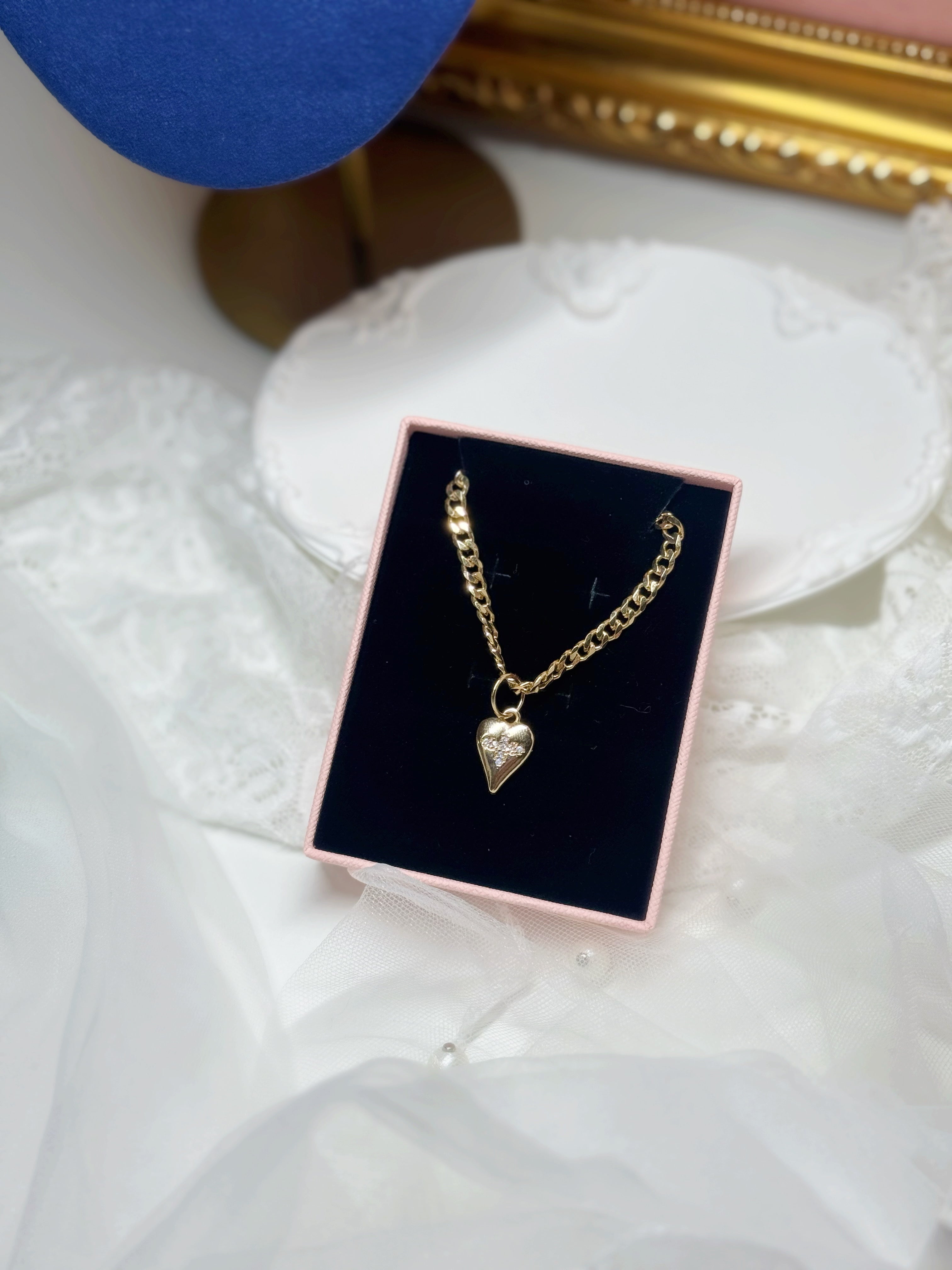 Classic Heart Box Chain Necklace