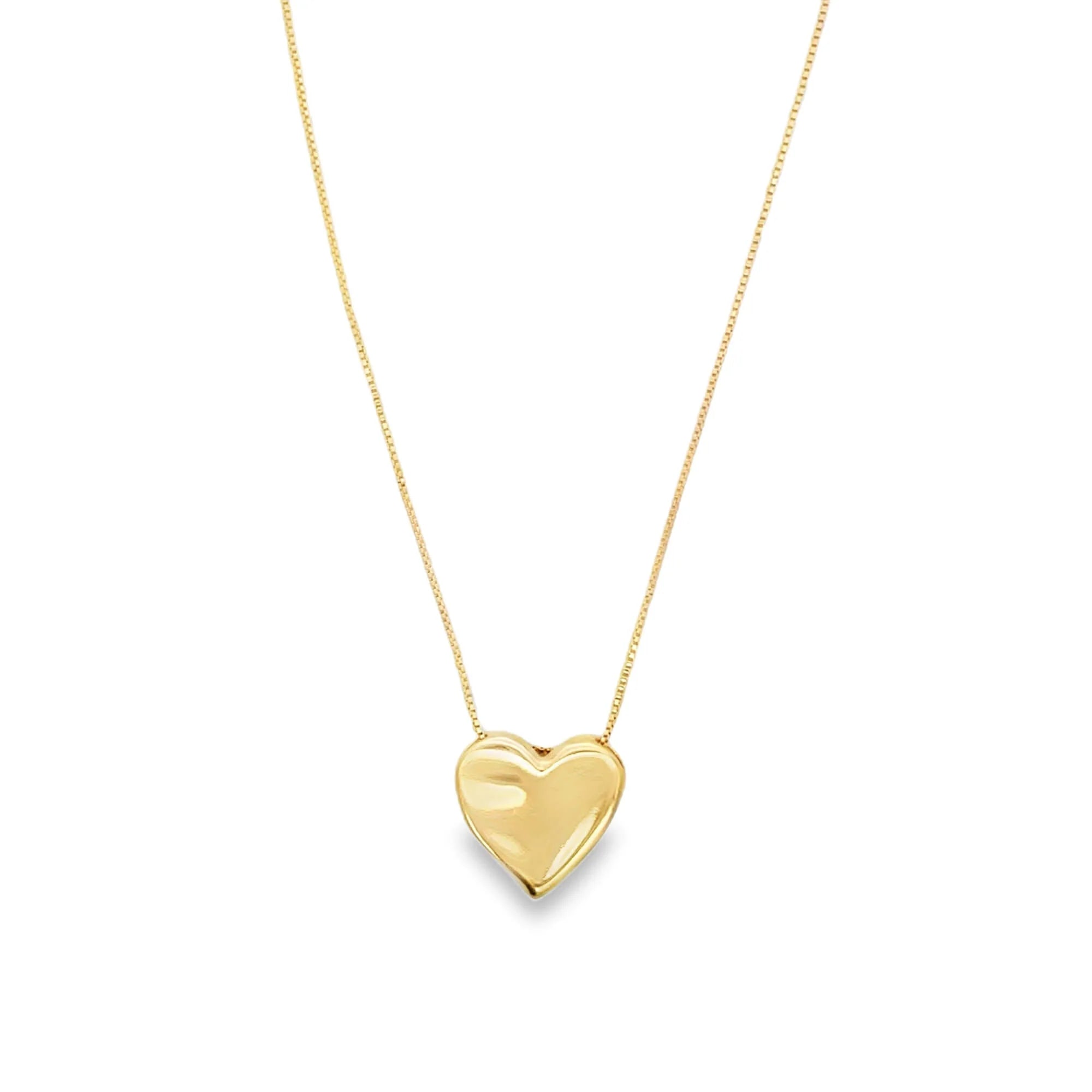 Petite Gold Heart Necklace | 18K Gold Filled Box Chain