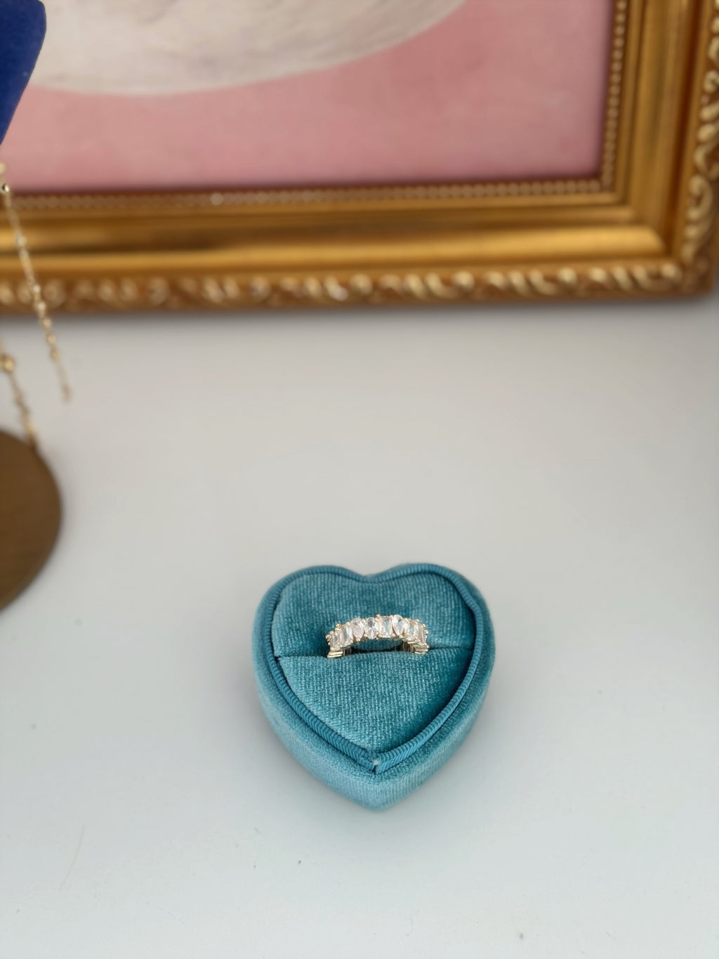 Infinity Gold Ring with Mixed Stones | Oval, Princess & Pearl