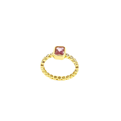 Cushion shaped love ring in 18K gold PVD, non tarnish waterproof hypoallergenic minimalist gold ring